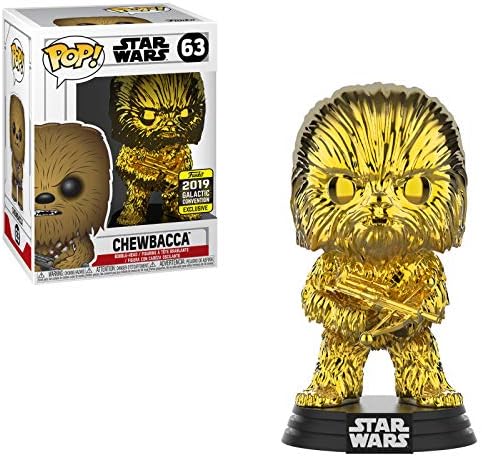 Funko Pop Star Wars Chewbacca Gold Chrome Galactic Convention