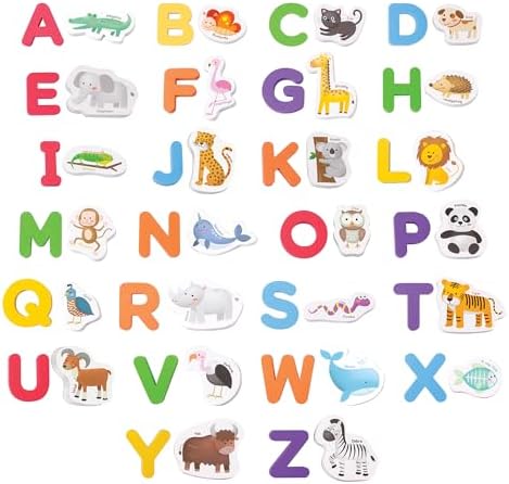 Crayola ABC Matching Magnet Set - Animal Party 52 Colorful Quality Foam Magnets Including
