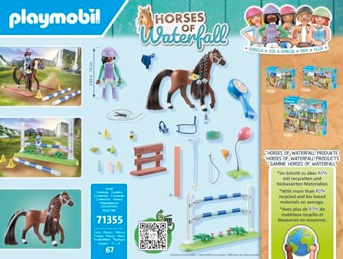 Playmobil Horses of Waterfall Jumping Arena with Zoe and Blaze