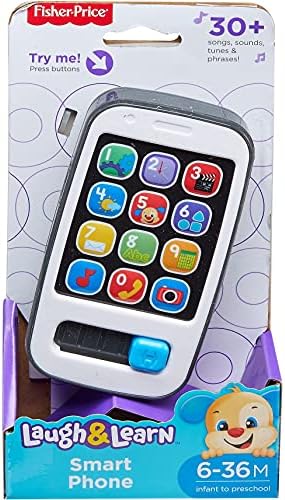 Fisher-Price Baby Toddler Toy Laugh Learn Smart Phone Gray with Lights Educational Music