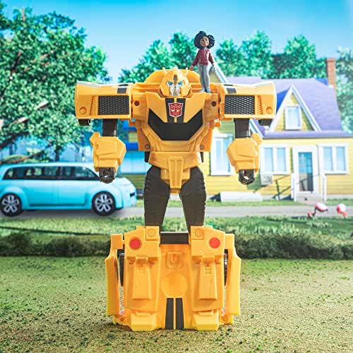 Transformers EarthSpark Spin Changer Bumblebee 8-Inch Action Figure with Mo Malto 2-Inch