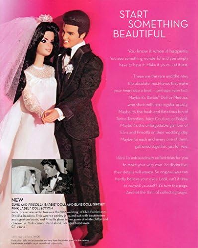 Mattel Barbie Collector ELVIS and PRISCILLA Dolls WEDDING DAY Collector SET 2008