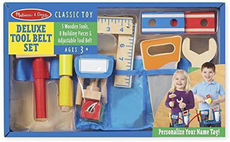 Melissa & Doug Melissa Doug Deluxe Tool Belt Wooden 1 Scratch Art Mini-Pad Bundle 05174