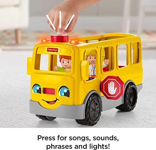 Fisher-Price Little People Musical Toddler Toy Sit with Me School Bus with Lights Sounds