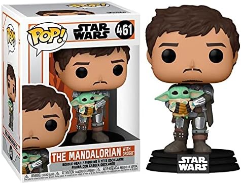 Funko Star Wars The Mandalorian - Mandalorian Din Djarrin Holding Grogu The Child Pop