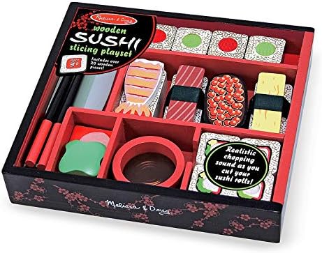 Melissa & Doug Melissa Doug Sushi Slicing Wooden Play Food Set Pretend Play Kitchen