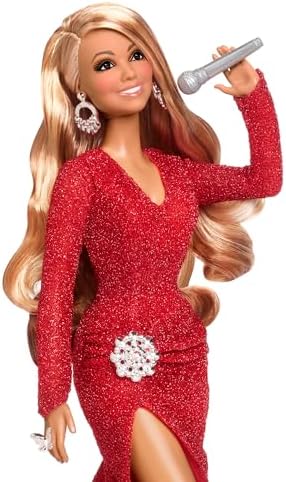 Barbie Signature Doll Mariah Carey Holiday in Red Glitter Gown with Silvery