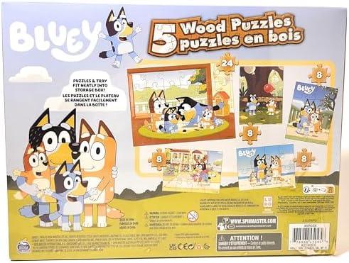 Spin Master Bluey 5 Wood Puzzle