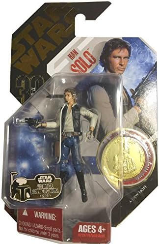 Hasbro Star Wars 30th Anniversary Han Solo A New Hope 3.75 Inch Action Figure With Gold