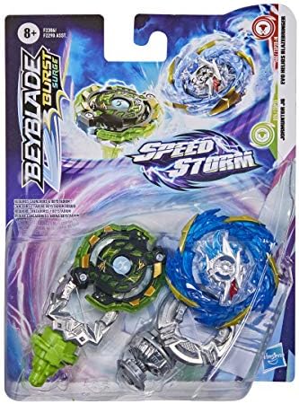 Beyblade Burst Surge Speedstorm Evo Helios Blazebringer and Jormuntor J6 Spinning Top