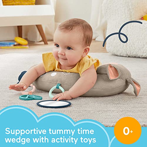 Fisher-Price Baby Toy Tummy Time Fawn Wedge Animal-Themed Support with Mirror Teether