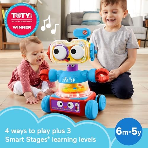 Fisher-Price Baby Toddler Preschool Toy 4-in-1 Learning Bot with Music Lights Smart