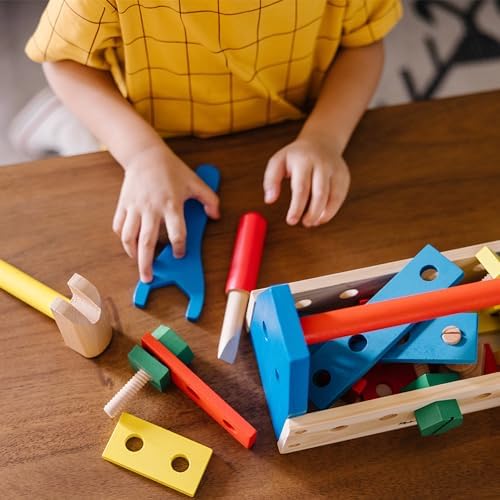 Melissa & Doug Melissa Doug Take-Along Tool Kit Wooden Construction Toy 24 pcs Multicolor