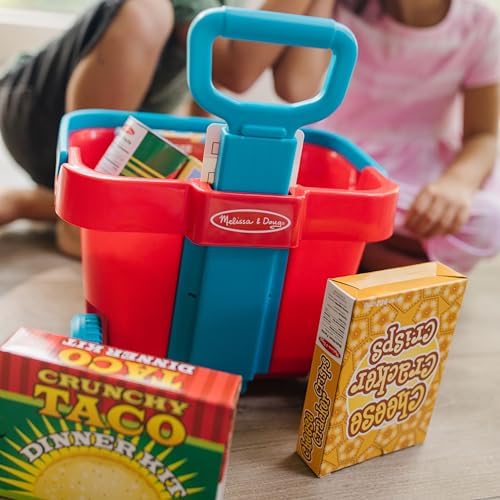Melissa & Doug Melissa Doug Fill and Roll Grocery Basket With Play Food Boxes and Cans 11