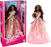 Barbie The Movie Doll President Wearing Shimmery Pink Gold Dress with Sash
