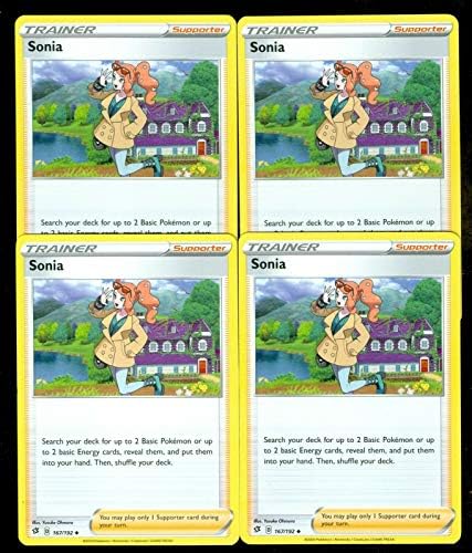 Pokemon - Sonia - Rebel Clash x4 Card Playset - 167192 Uncommon