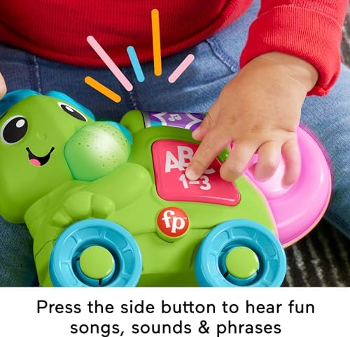 Fisher-Price Baby Learning Toy Link Squad Crawl 'n Colors Chameleon with Music Lights for
