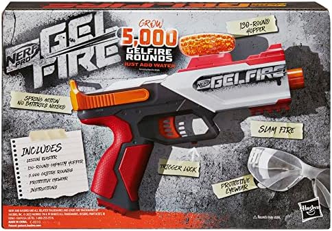 Nerf Pro Gelfire Legion Spring Action Blaster 5000 Rounds 130 Hopper Protective Eyewear