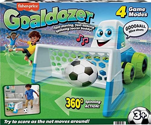 Fisher-Price Electronic Soccer Game Goaldozer Toy Motorized Net with Lights Sounds for