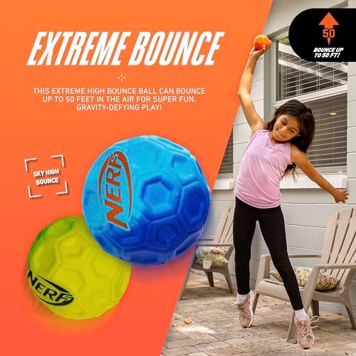 Nerf Extreme High Bounce Ball - Bouncy Ball for Sports - Indoor Outdoor Fun - Durable