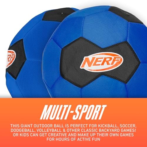 Nerf Mega Ball - 20 Inch Big Outdoor Kickball Soccer Ball Dodgeball for Backyard - Giant