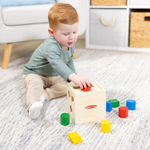 Melissa & Doug Melissa Doug Shape Sorting Cube - Classic Wooden Toy With 12 Shapes