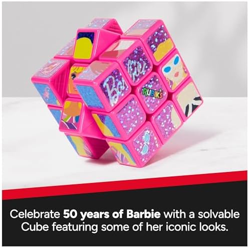 Rubik's Cube Barbie Cube Celebrating Barbie's 50th Anniversary Problem-Solving Brain Teaser Classic Color-Matching Puzzle