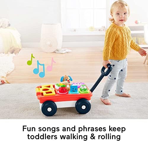 Fisher-Price Baby Toddler Toy Laugh Learn Pull Play Learning Wagon Musical Pull-Along