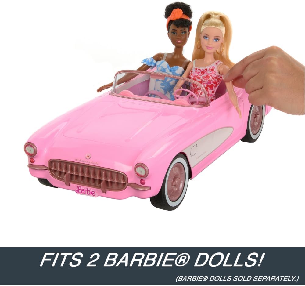 Barbie Hot Wheels RC Corvette from The Movie Full-Function Remote-Control Toy Car Holds 2 Doll