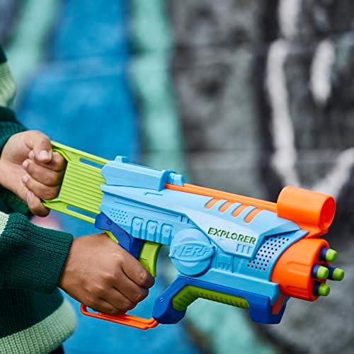 NERF Elite Junior Explorer Easy-Play Toy Foam Blaster 8 Darts for Outdoor Ages 6 Up