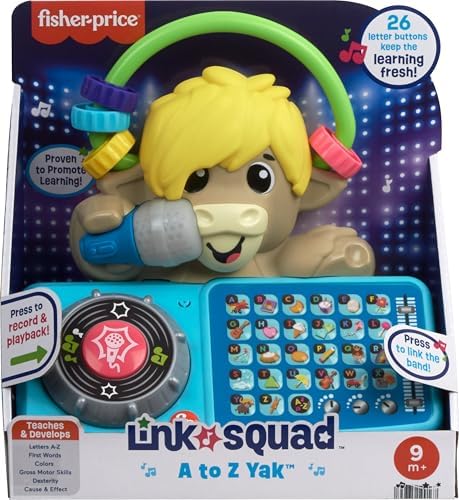 Fisher-Price Baby Learning Toy Link Squad A to Z Yak with Interactive Music Lights for