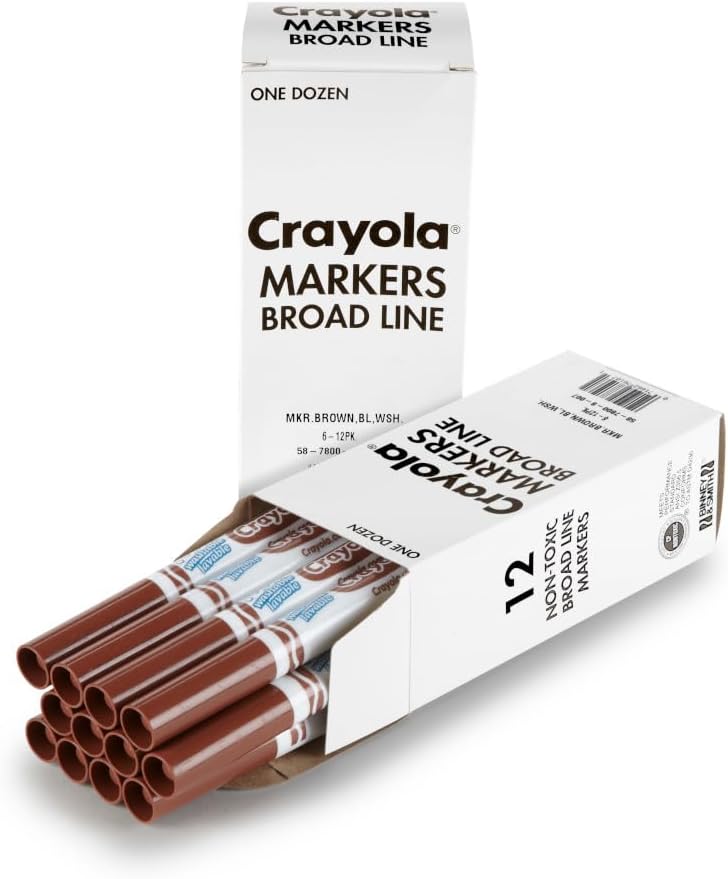 Crayola Washable Markers - Black 12ct Broad Line Markers Bulk Markers for Classrooms