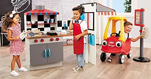 Little Tikes Real Wood Drive-Thru Diner Wooden Play Kitchen with Realistic Lights Sounds