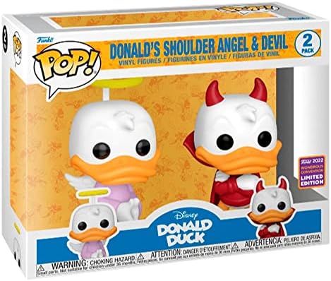 Funko Disney Pop Donald's Shoulder Angel Devil Vinyl Figure Set 2022 Wondrous Convention