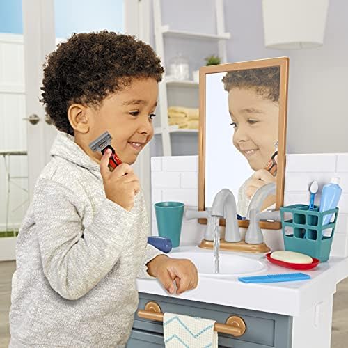 Little Tikes First Bathroom Sink with Real Working Faucet Pretend Play for 12 Bathroom