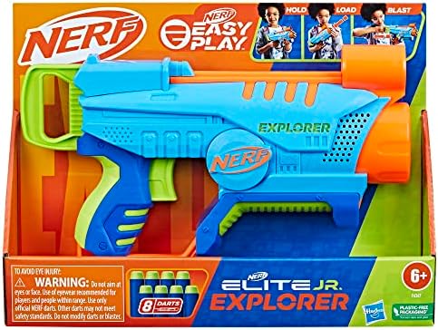 NERF Elite Junior Explorer Easy-Play Toy Foam Blaster 8 Darts for Outdoor Ages 6 Up