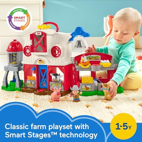 Fisher-Price Little People Toddler Farm Animal Friends 8-Piece Figure Set for Pretend