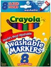 Crayola Washable Markers Broad Point Classic Colors 8Pack 58-7808 Pack of 3 Multi