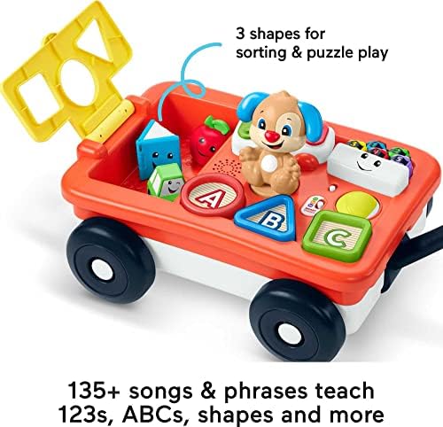 Fisher-Price Baby Toddler Toy Laugh Learn Pull Play Learning Wagon Musical Pull-Along