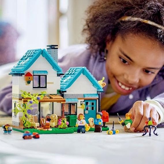 LEGO Creator 3 in 1 Cozy House Building Kit Rebuild into 3 Different Houses Includes