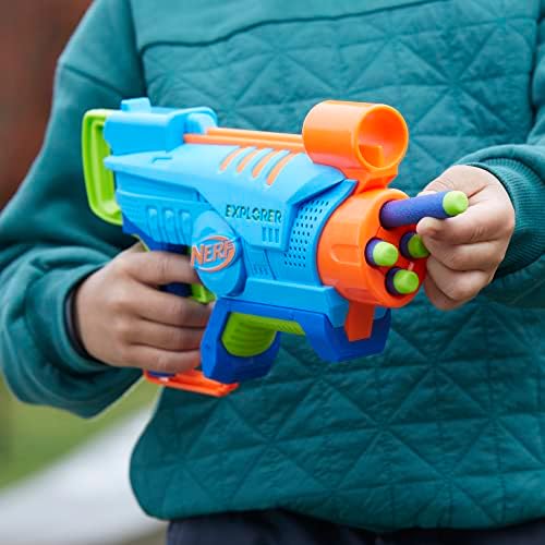 NERF Elite Junior Explorer Easy-Play Toy Foam Blaster 8 Darts for Outdoor Ages 6 Up