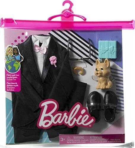 Barbie and Ken Bride and Groom Set of 2 Fashion Packs with Wedding Dress and Tuxedo Doll