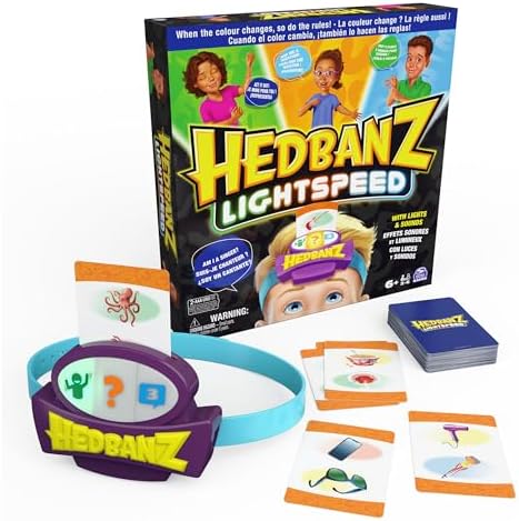 Spin Master Hedbanz Family Party Game Who Am I Lightspeed Edition 6068653