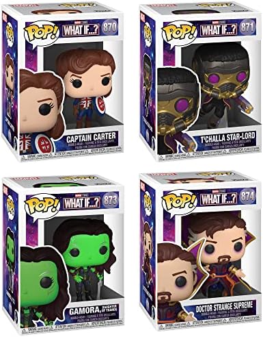 Funko Marvel POP What If Collectors Set - Captain Carter T'Challa Star-Lord Gamora Doctor