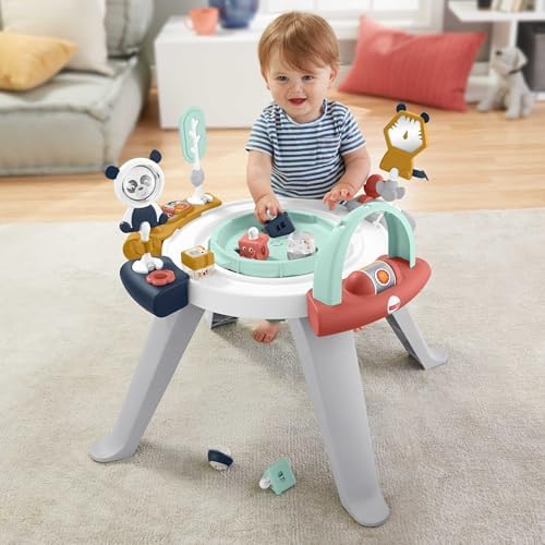 Fisher-Price Baby to Toddler Toy 3-in-1 Spin Sort Activity Center and Play Table with 10