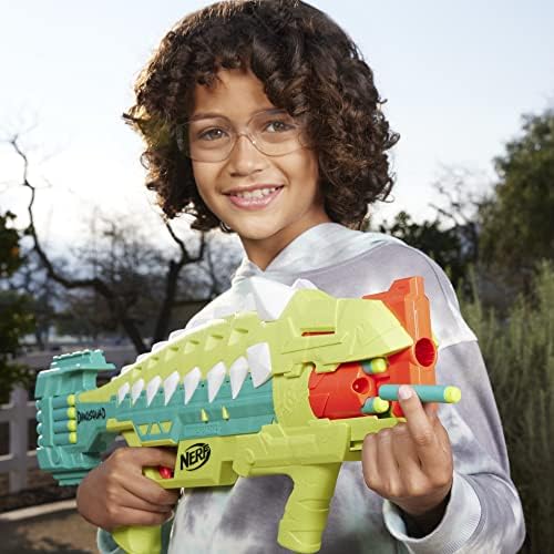 Nerf DinoSquad Armorstrike Dart Blaster 16 Darts Indoor and Outdoor Dinosaur for 8 Year
