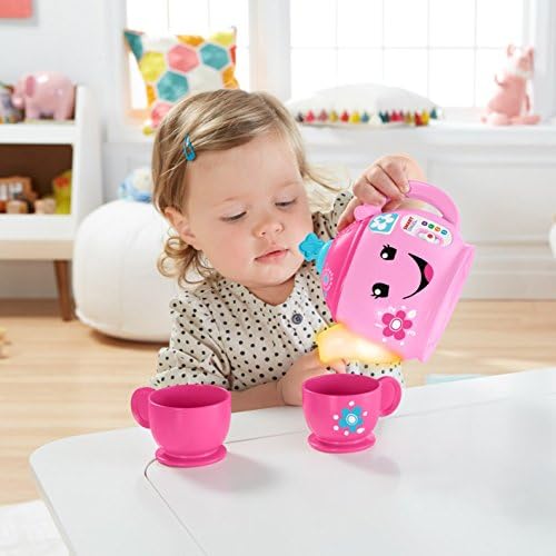Fisher-Price Toddler Toy Laugh Learn Sweet Manners Tea Set with Music Lights for