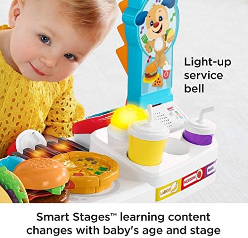 Fisher-Price Toddler Learning Toy Laugh Learn Servin' Up Fun Food Truck Electronic Playset
