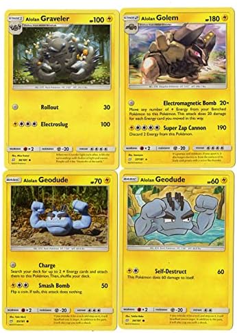 Pokemon Alolan Golem 37181 - Team Up - Rare - Pokemon Evolution 4 Card Set - Alolan