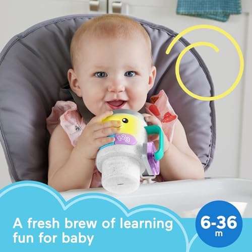 Fisher-Price Baby Toddler Toy Laugh Learn Wake Up Learn Coffee Mug with Learning for